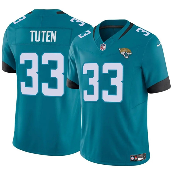 Men's Teal Jacksonville Jaguars #33 Bhayshul Tuten 2024 Vapor Untouchable Limited Stitched Jersey